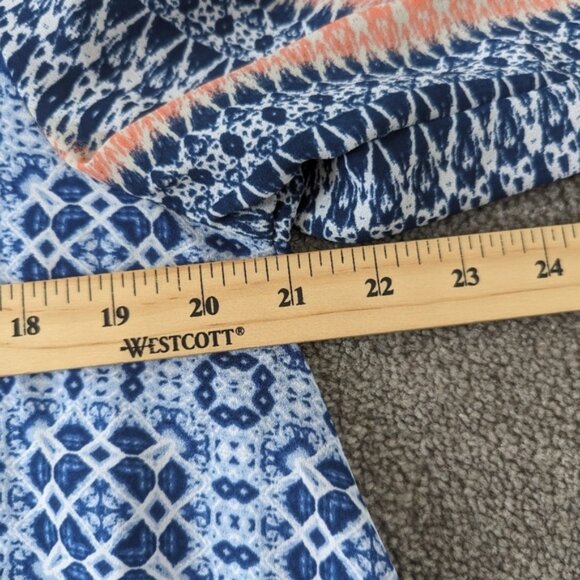 Boho Chic Blue Printed Long Sleeve Tunic Top - Style Co. Women's Size Medium - Picture 7 of 8